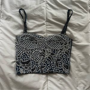 One of a Kind Beaded Bustier Top